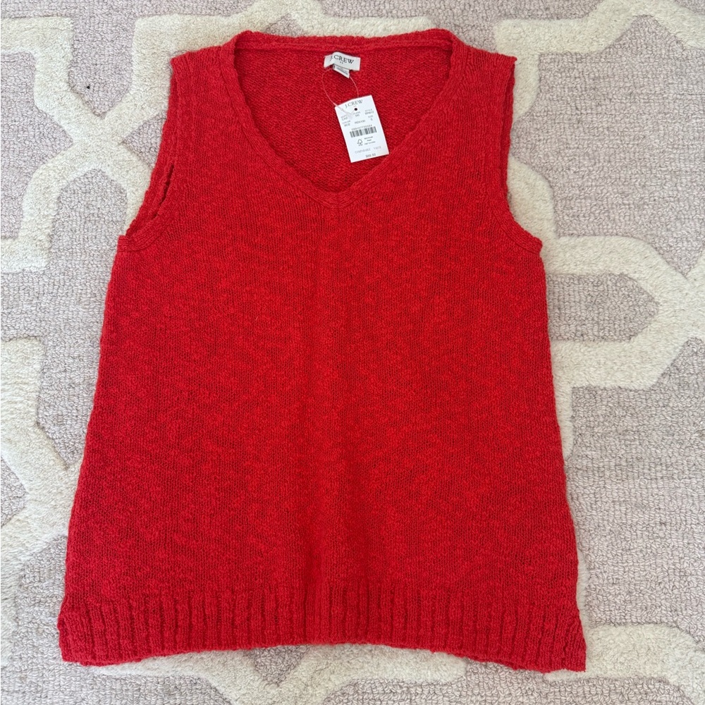 J. Crew Vibrant Red Knit Sweater Vest